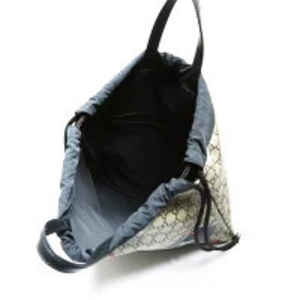 Gucci Drawstring Backpack Brown Supreme GG Daypack Rucksack Wolf - Picture 11 of 12